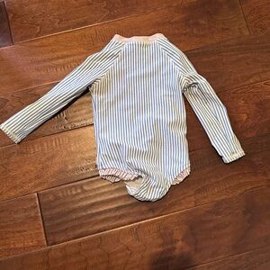 Striped Blue and White Kids Swimsuit